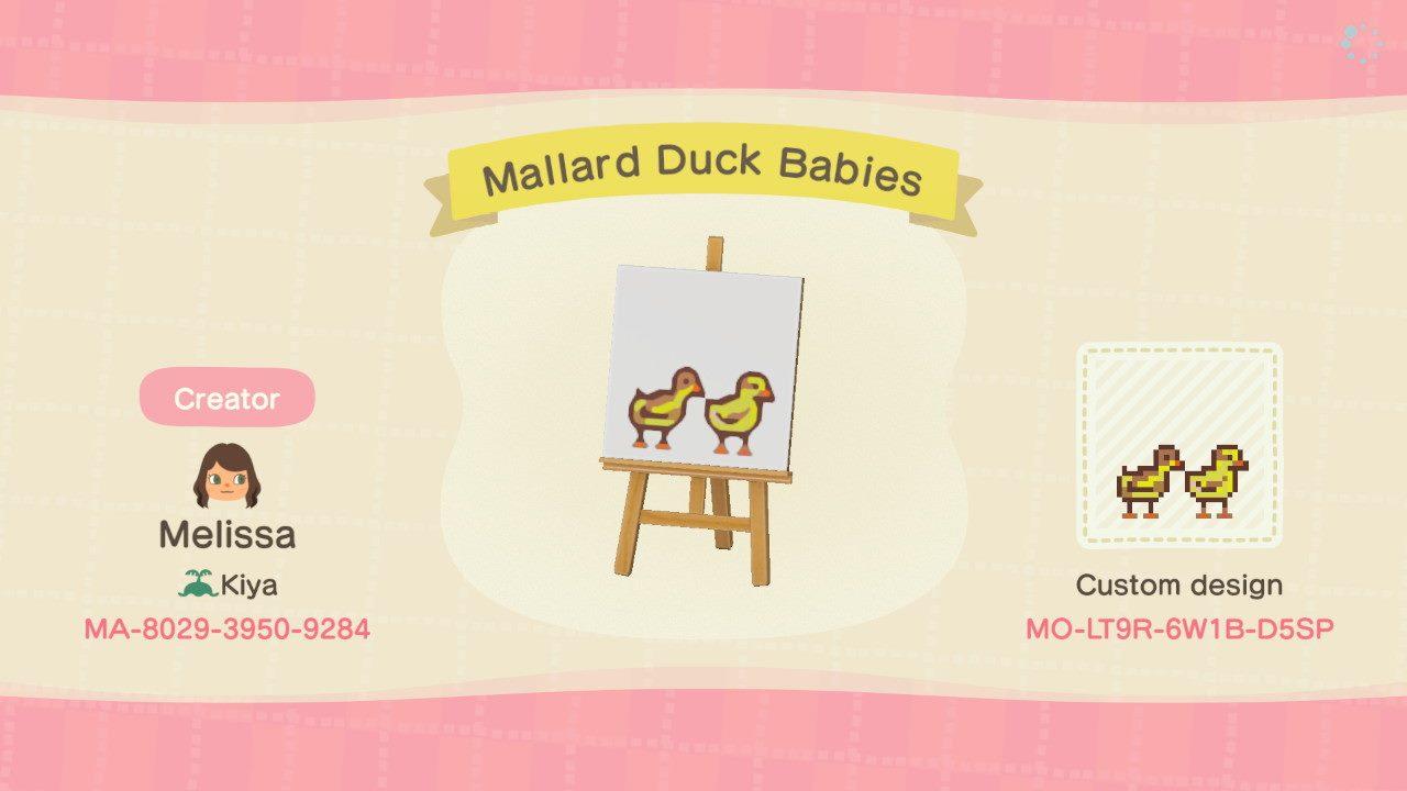 Animal Crossing Design Code: MO-LT9R-6W1B-D5SP Mallard Duck Babies
