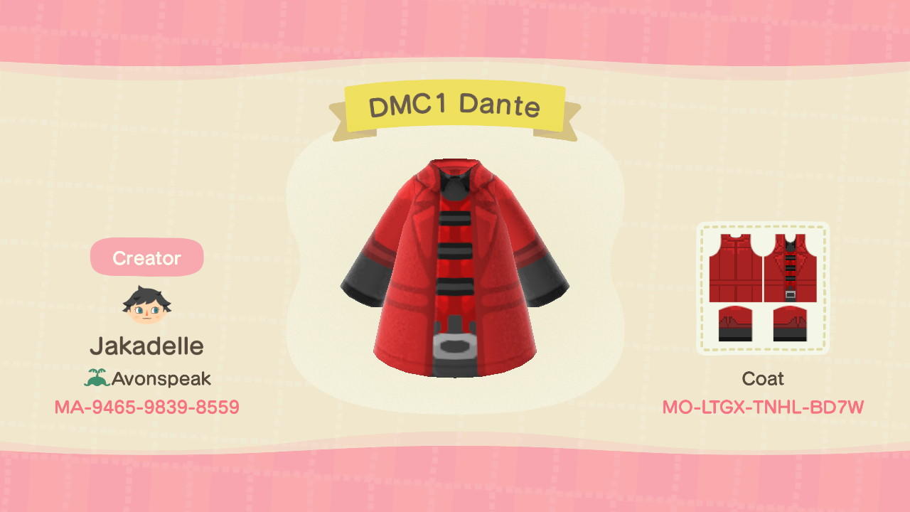 Animal Crossing Design Code: MO-LTGX-TNHL-BD7W DMC1 Dante