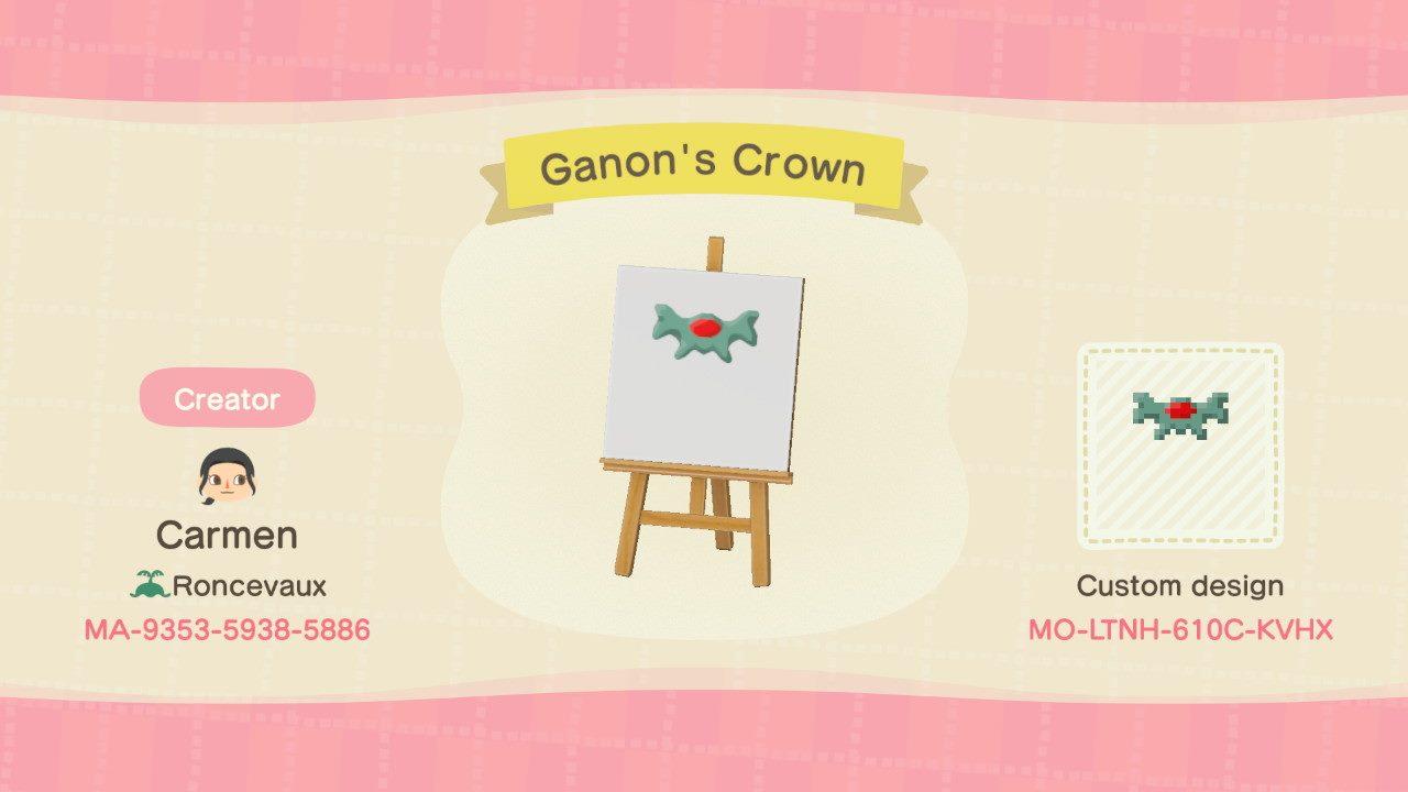 Animal Crossing Design Code: MO-LTNH-610C-KVHX Ganondorf Crown 2