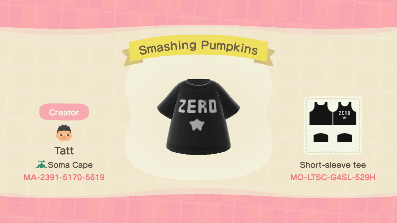 Animal Crossing Design Code: MO-LTSC-G4SL-529H SMASHING PUMPKINS