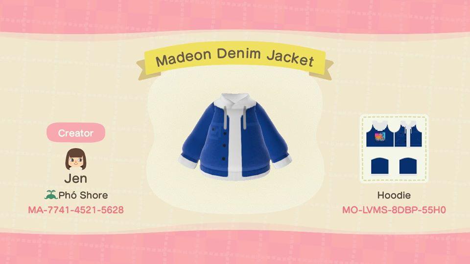 Animal Crossing Design Code: MO-LVMS-8DBP-55H0 Madeon Denim Jacket