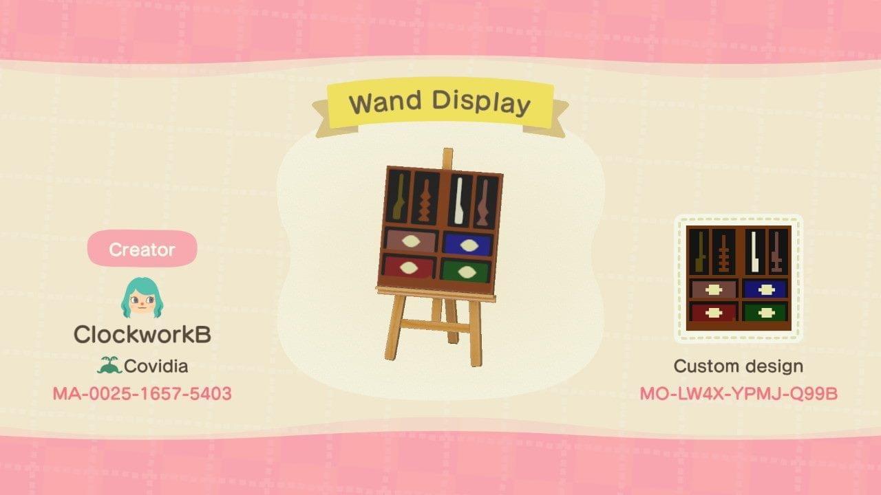 Animal Crossing Design Code: MO-LW4X-YPMJ-Q99B Wand Display