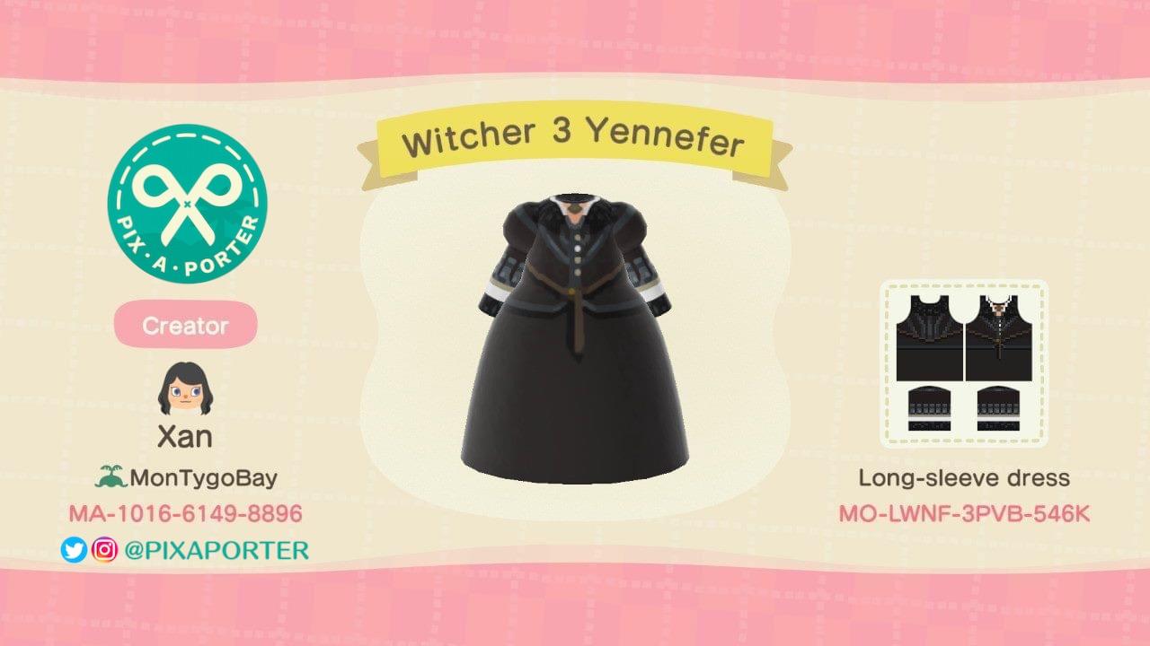 Animal Crossing Design Code: MO-LWNF-3PVB-546K Witcher 3 Yennefer