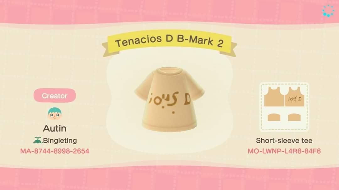 Animal Crossing Design Code: MO-LWNP-L4R8-84F6 Tenacious D B-Mark 2