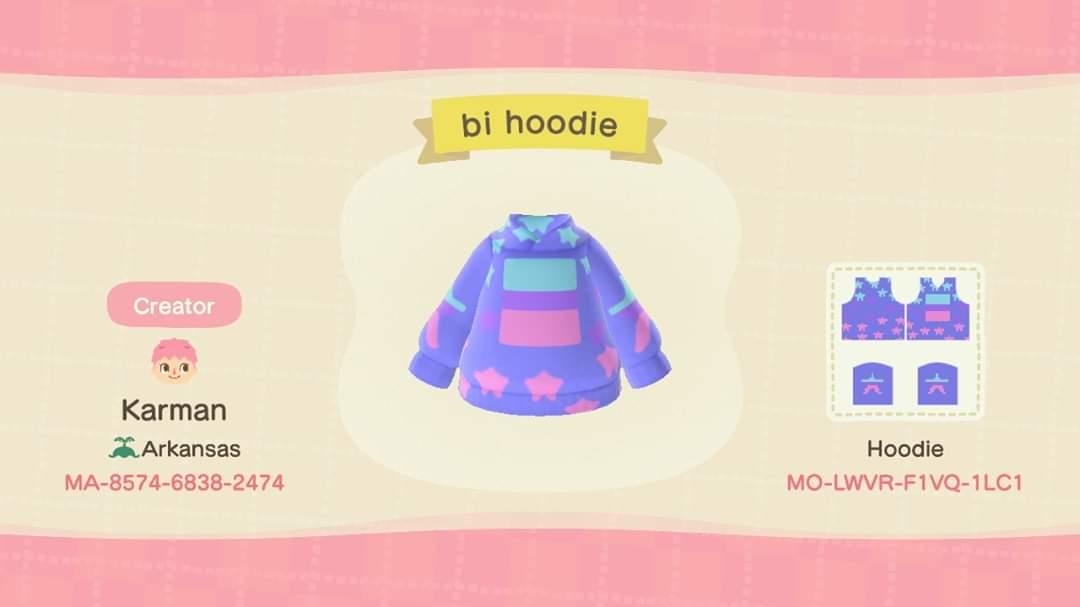 Animal Crossing Design Code: MO-LWVR-F1VQ-1LC1 Bi Hoodie