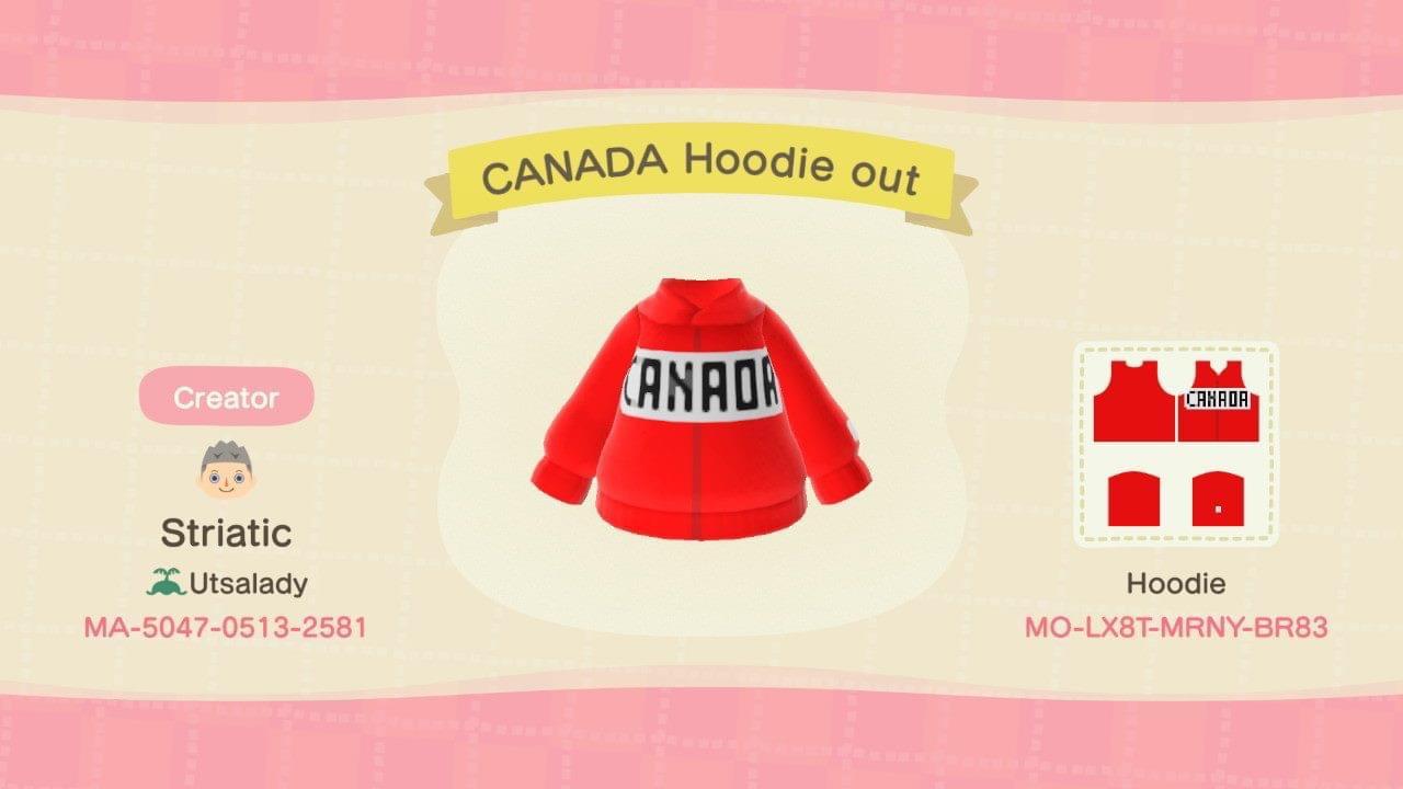 Animal Crossing Design Code: MO-LX8T-MRNY-BR83 Canada Lined Letters