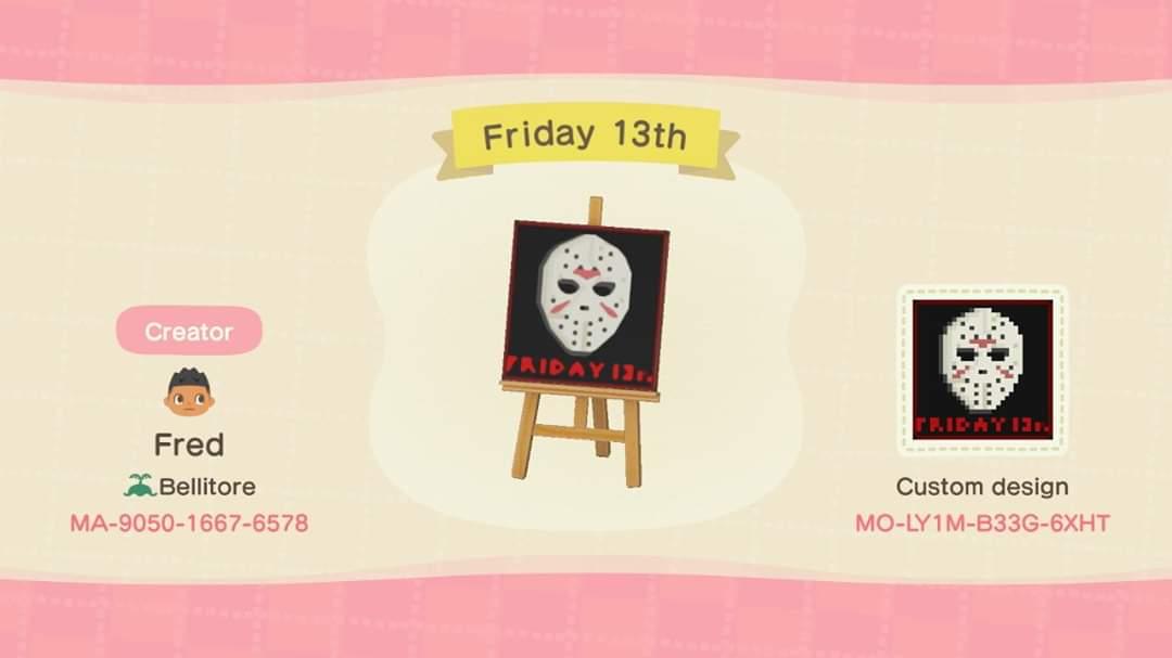 Animal Crossing Design Code: MO-LY1M-B33G-6XHT Friday the 13th post