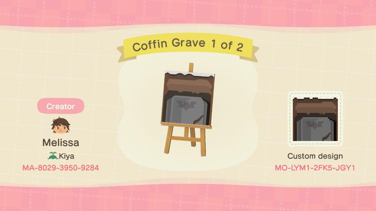Animal Crossing Design Code: MO-LYM1-2FK5-JGY1 Coffin Grave 1 of 2