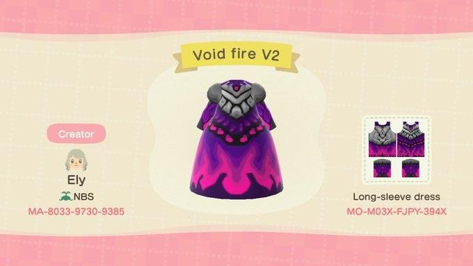 Animal Crossing Design Code: MO-M03X-FJPY-394X Void Fire V2