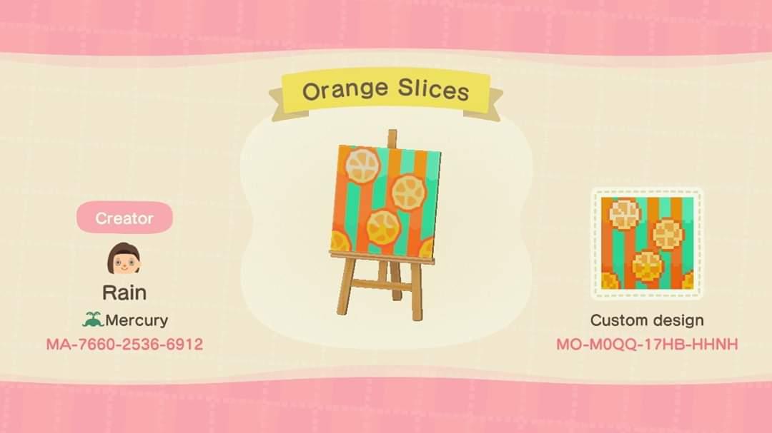 Animal Crossing Design Code: MO-M0QQ-17HB-HHNH Orange Slices
