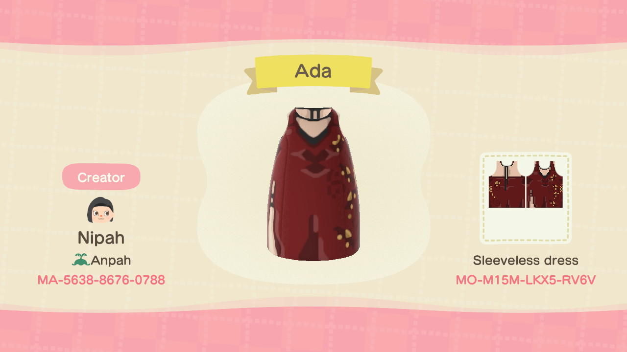 Animal Crossing Design Code: MO-M15M-LKX5-RV6V RE4 Ada