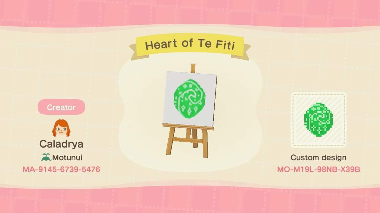 Animal Crossing Design Code: MO-M19L-98NB-X39B Heart of Te Fiti