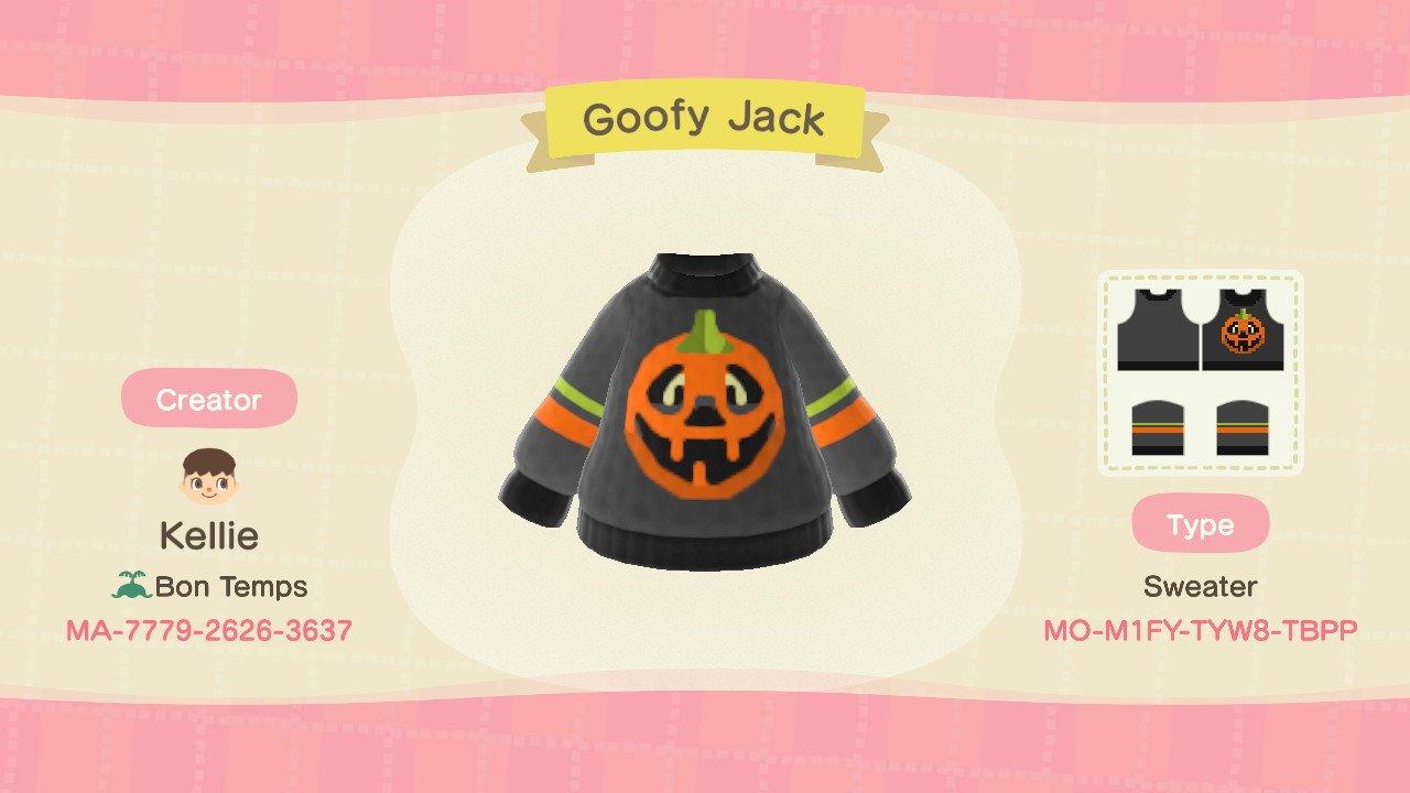 Animal Crossing Design Code: MO-M1FY-TYW8-TBPP Goofy Jack
