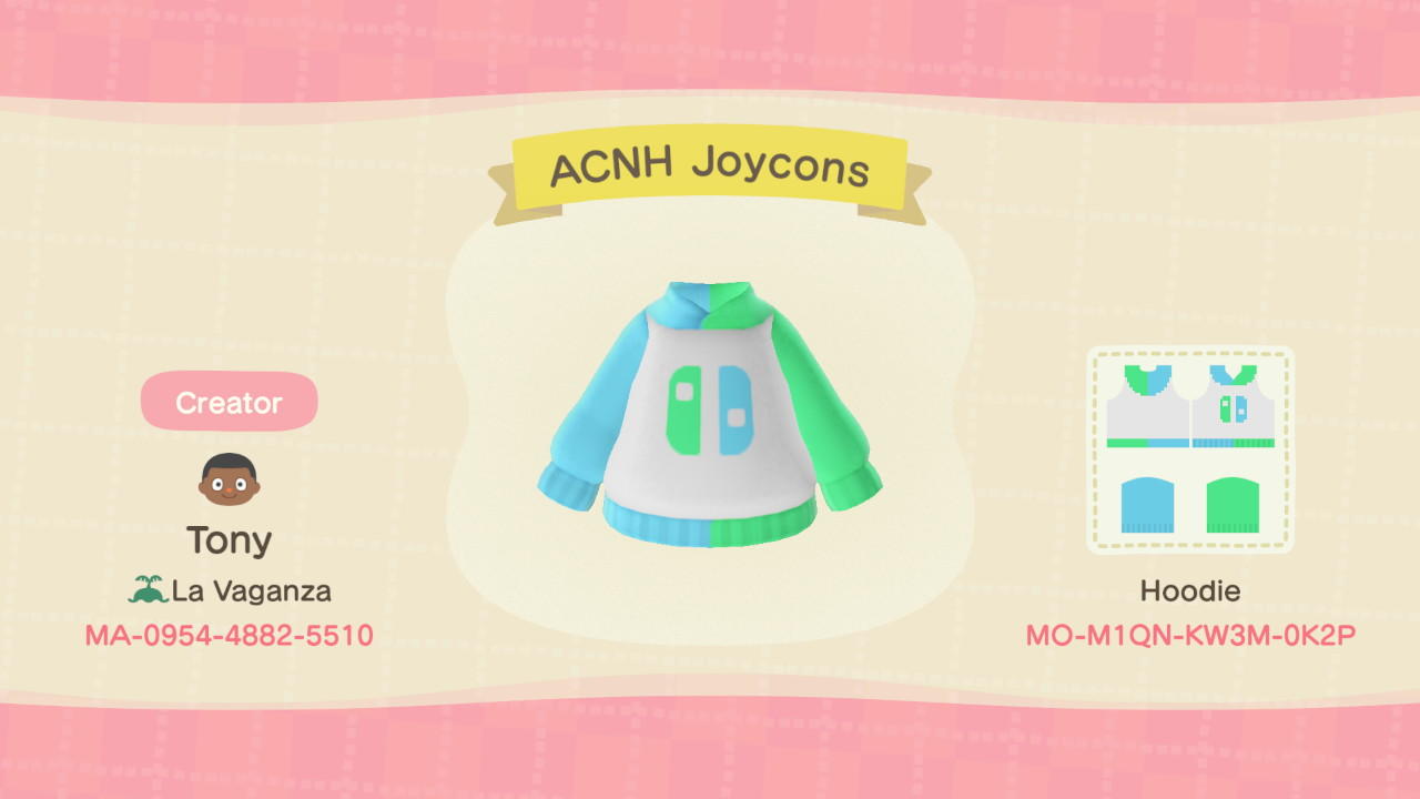 Animal Crossing Design Code: MO-M1QN-KW3M-0K2P ACNH Joycons
