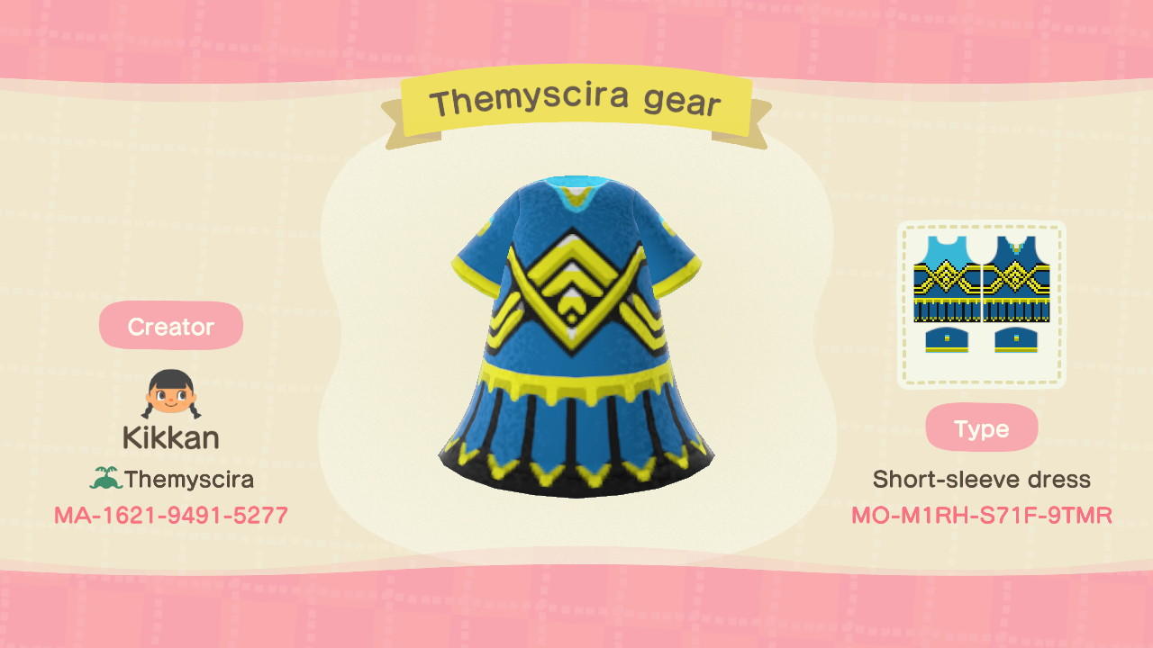 Animal Crossing Design Code: MO-M1RH-S71F-9TMR Themyscira Gear