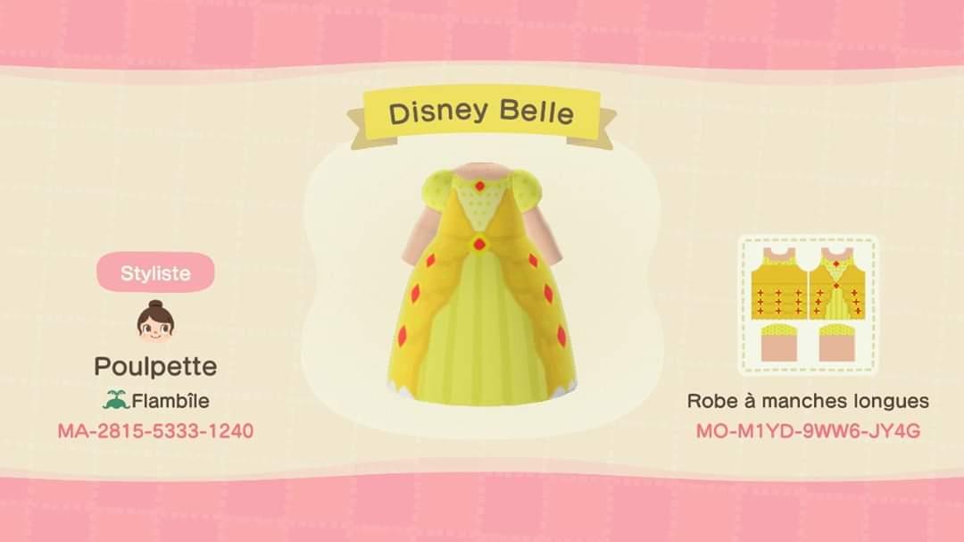 Animal Crossing Design Code: MO-M1YD-9WW6-JY4G Disney Belle