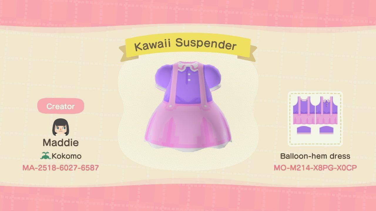 Animal Crossing Design Code: MO-M214-X8PG-X0CP Kawaii Suspender