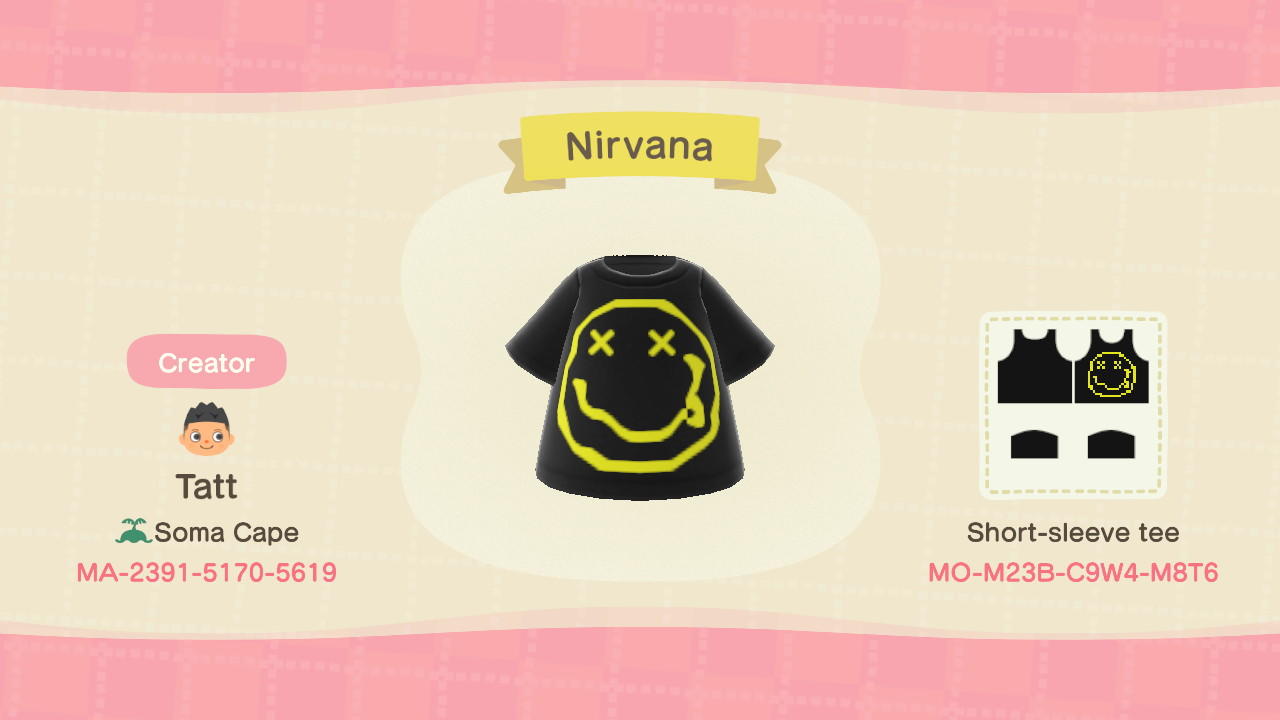 Animal Crossing Design Code: MO-M23B-C9W4-M8T6 NIRVANA