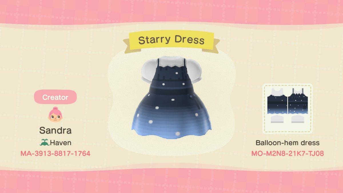 Animal Crossing Design Code: MO-M2N8-21K7-TJ08 Starry Dress