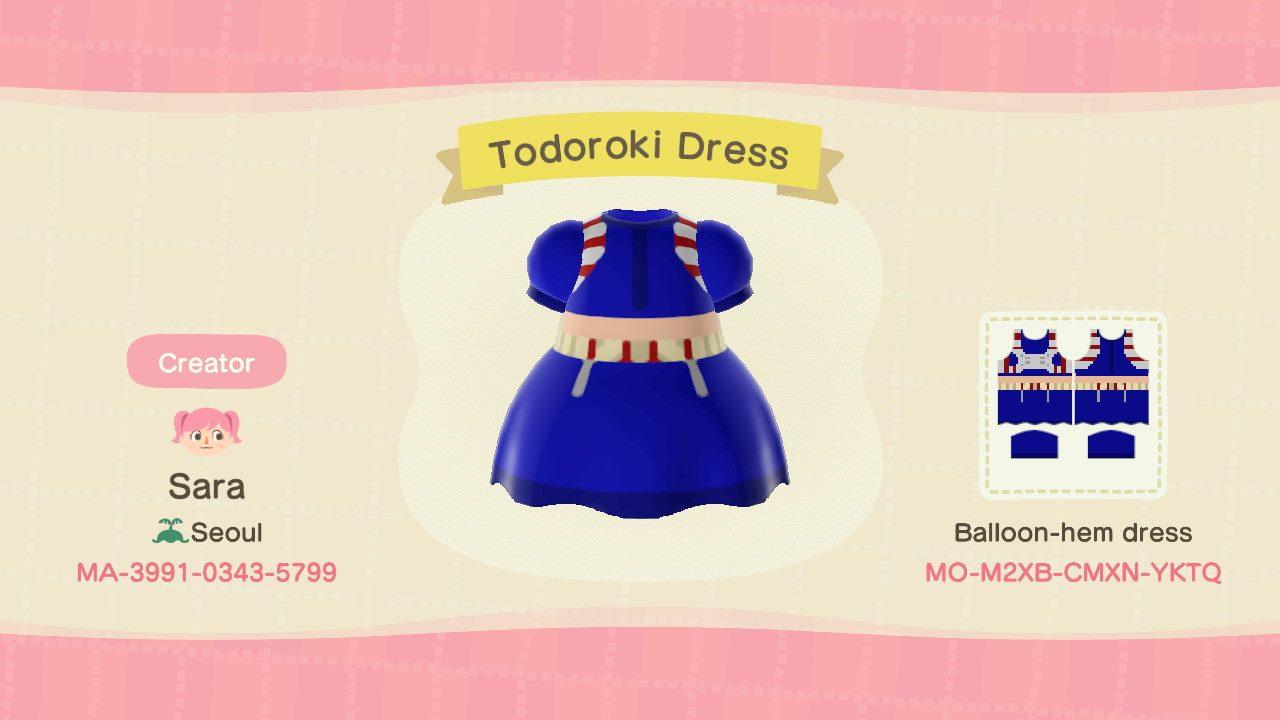 Animal Crossing Design Code: MO-M2XB-CMXN-YKTQ Shoto Todoroki Dress