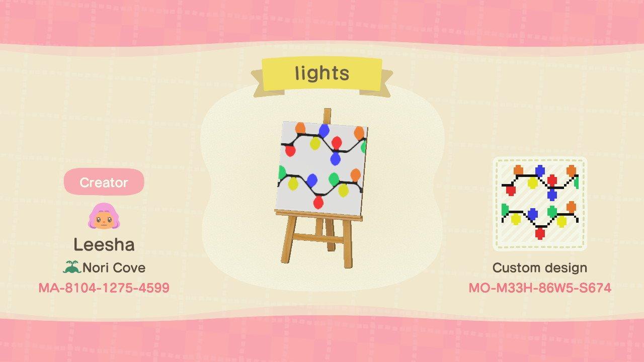 Animal Crossing Design Code: MO-M33H-86W5-S674 lights