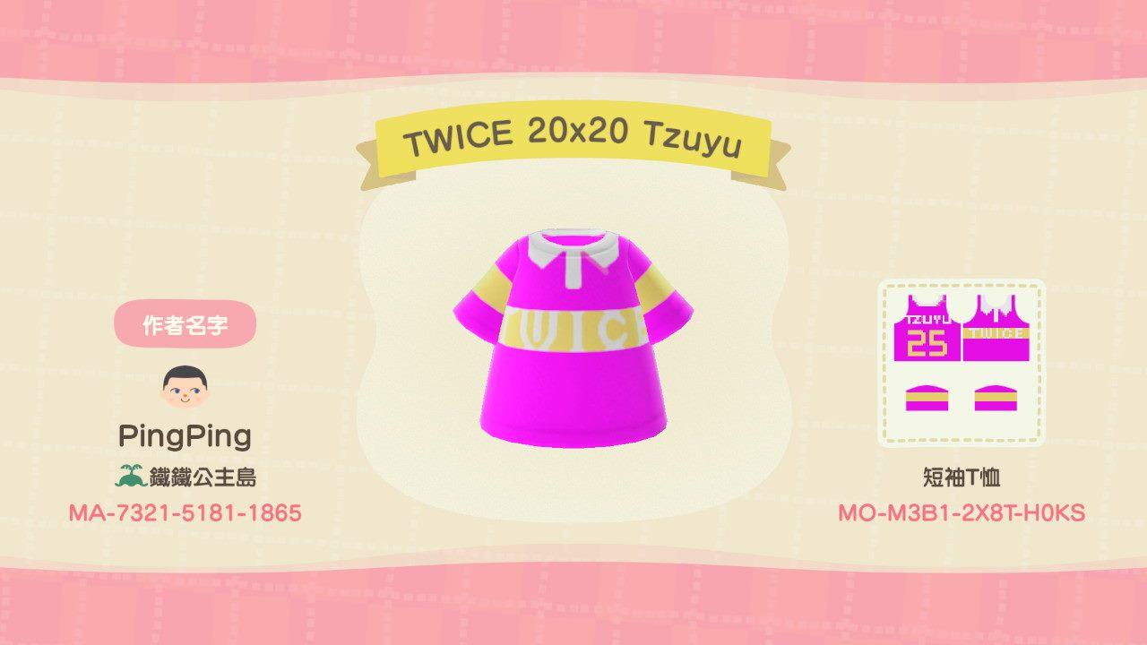 Animal Crossing Design Code: MO-M3B1-2X8T-H0KS TWICE 20x20 Tzuyu