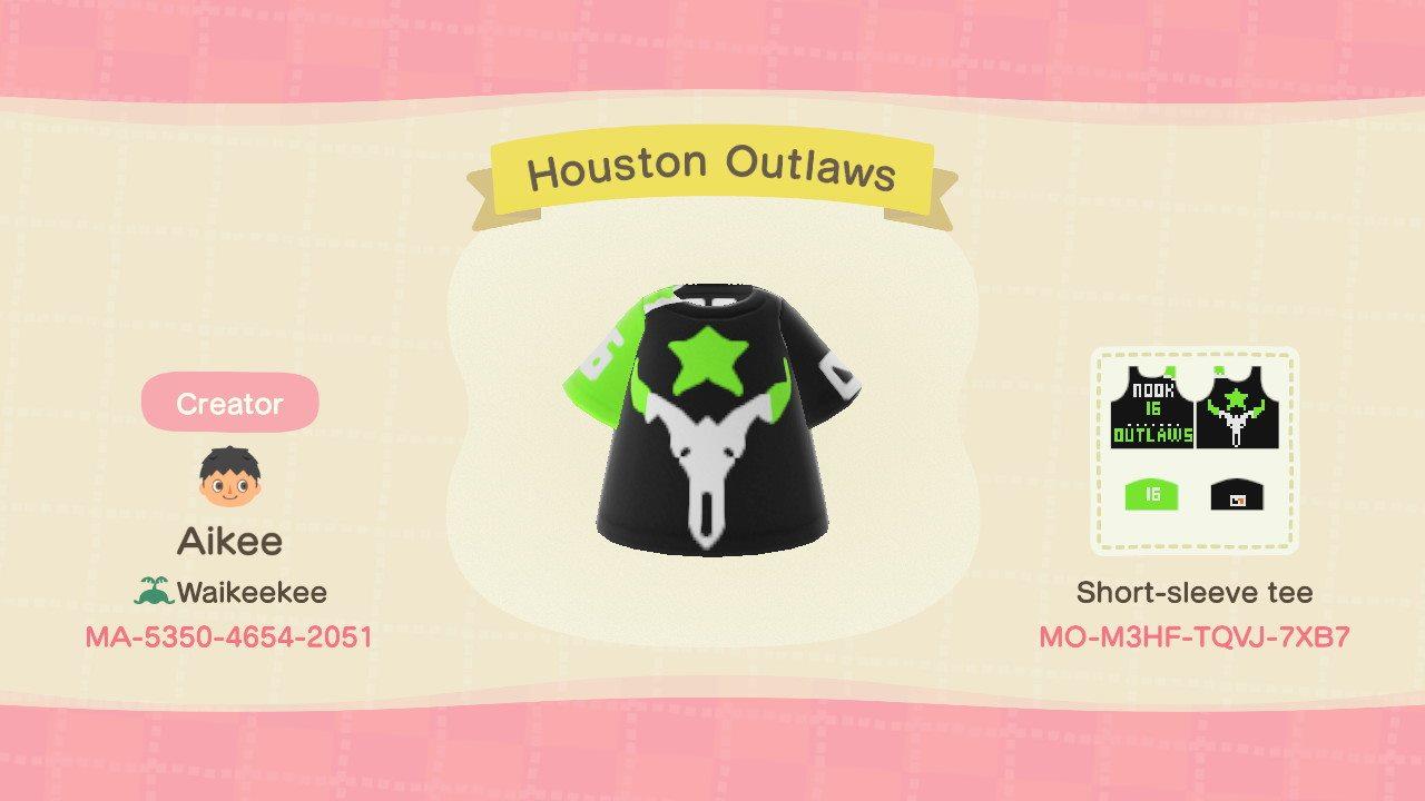 Animal Crossing Design Code: MO-M3HF-TQVJ-7XB7 Houston Outlaws
