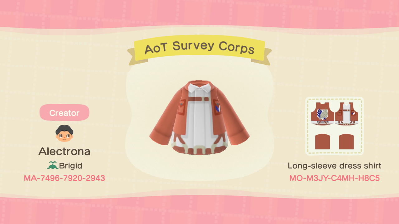 Animal Crossing Design Code: MO-M3JY-C4MH-H8C5 AoT Survey Corps