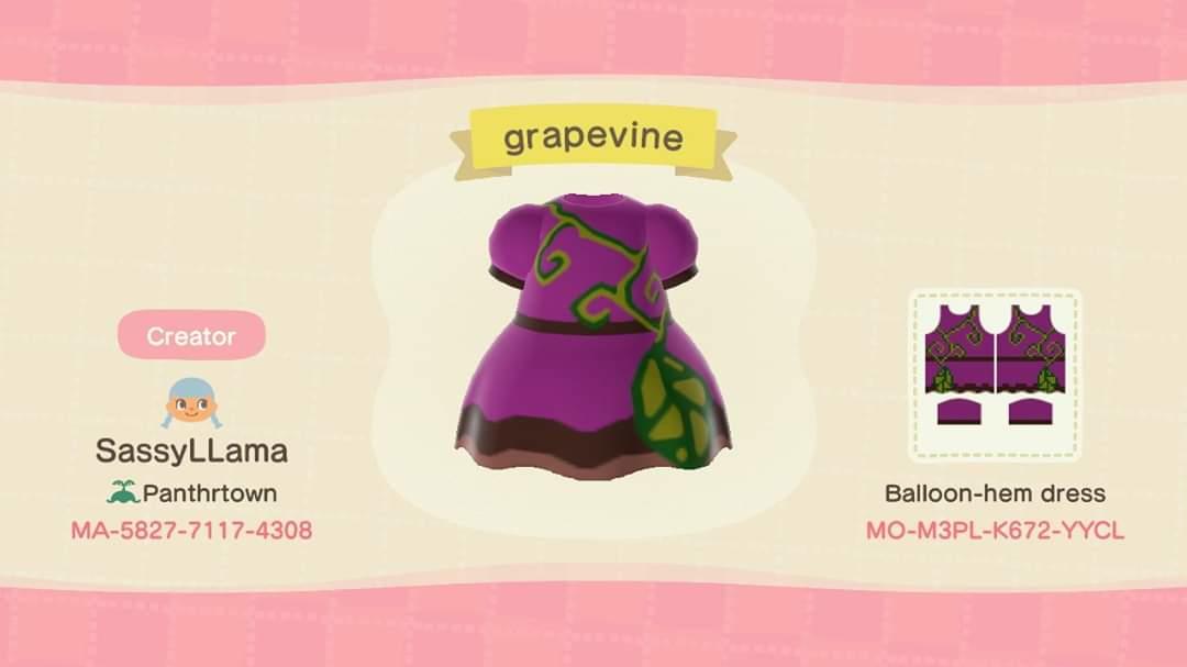 Animal Crossing Design Code: MO-M3PL-K672-YYCL Grapevine