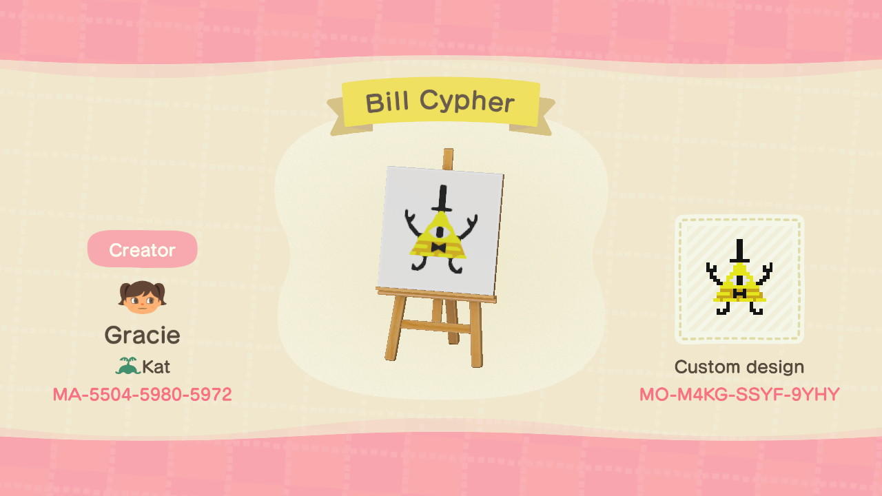 Animal Crossing Design Code: MO-M4KG-SSYF-9YHY Bill Cypher