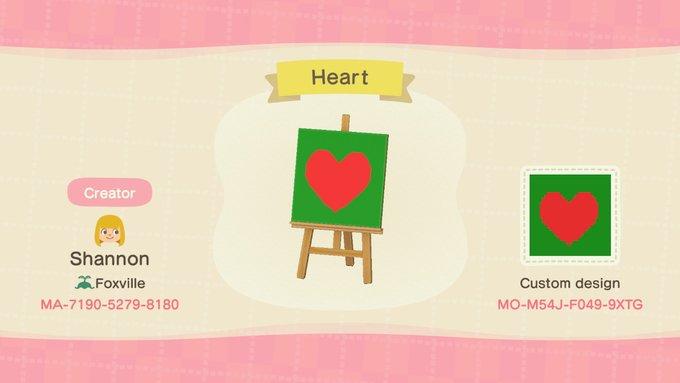 Animal Crossing Design Code: MO-M54J-F049-9XTG Heart