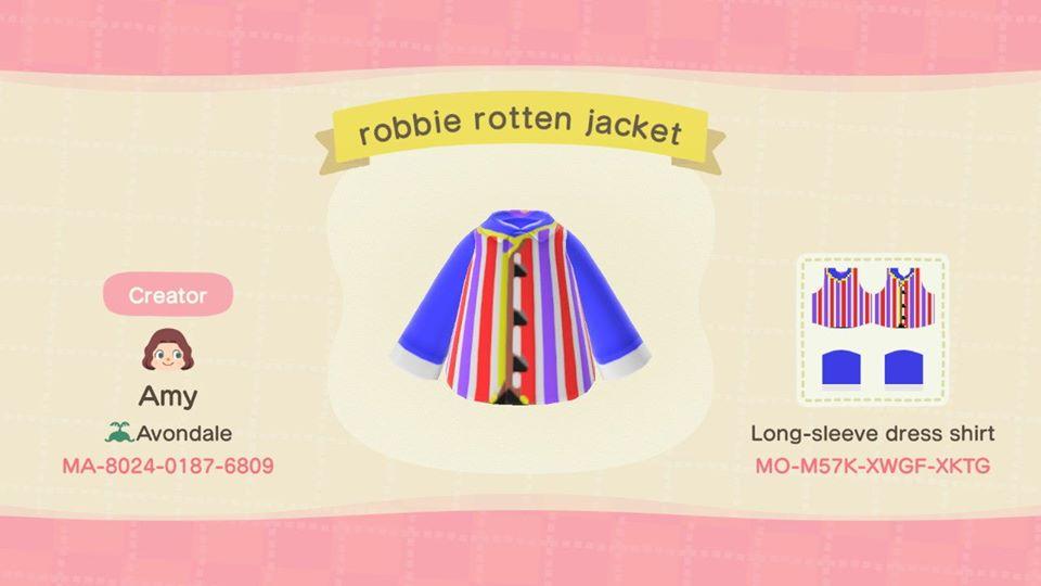Animal Crossing Design Code: MO-M57K-XWGF-XKTG Robbie rotten jacket