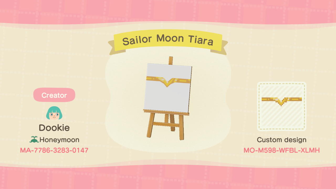Animal Crossing Design Code: MO-M598-WFBL-XLMH Sailor Moon Tiara
