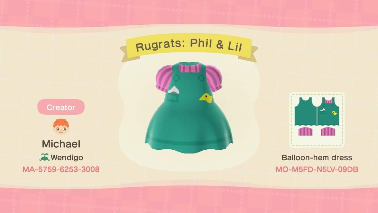 Animal Crossing Design Code: MO-M5FD-N5LV-09DB Rugrats: Phil & Lil