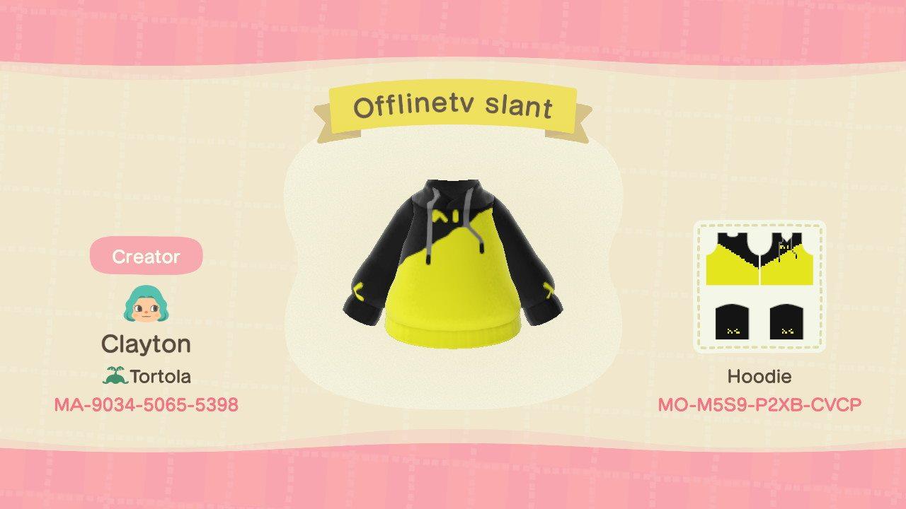 Animal Crossing Design Code: MO-M5S9-P2XB-CVCP Offline tv slant