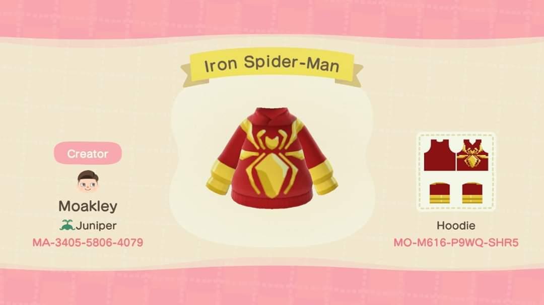 Animal Crossing Design Code: MO-M616-P9WQ-SHR5 Iron Spider-Man