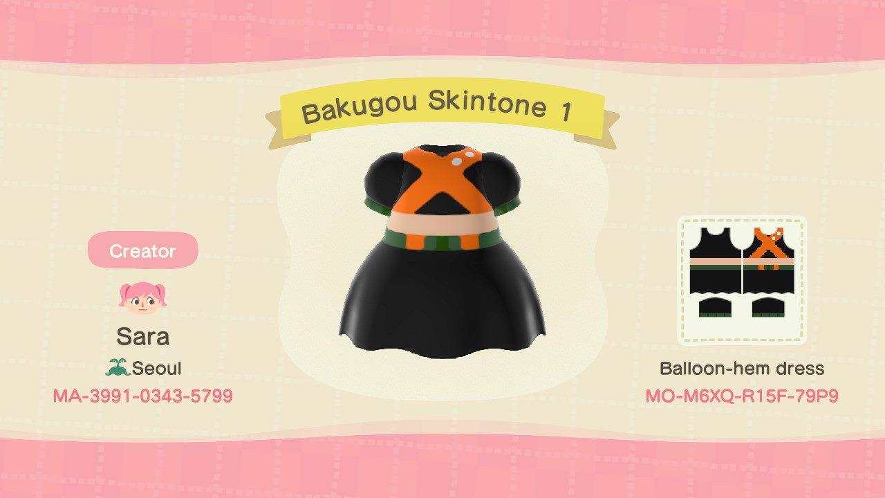 Animal Crossing Design Code: MO-M6XQ-R15F-79P9 Bakugou Skintone 1