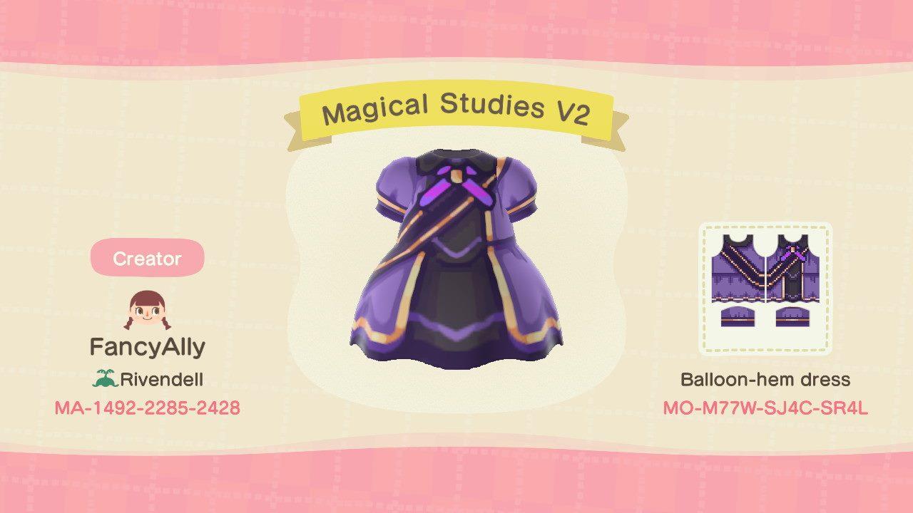 Animal Crossing Design Code: MO-M77W-SJ4C-SR4L Magical Studies 2