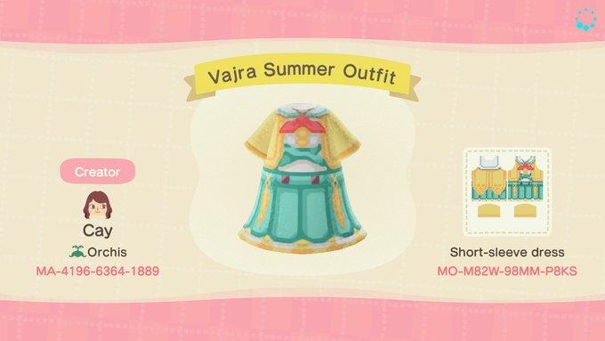 Animal Crossing Design Code: MO-M82W-98MM-P8KS Vajra Summer Outfit