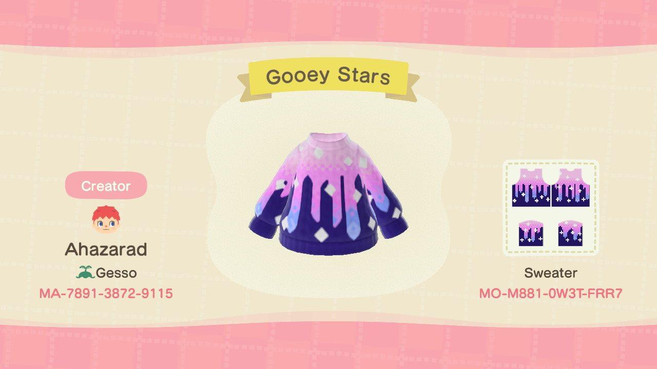 Animal Crossing Design Code: MO-M881-0W3T-FRR7 Gooey Stars