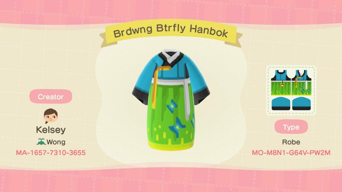 Animal Crossing Design Code: MO-M8N1-G64V-PW2M Birdwing Hanbok