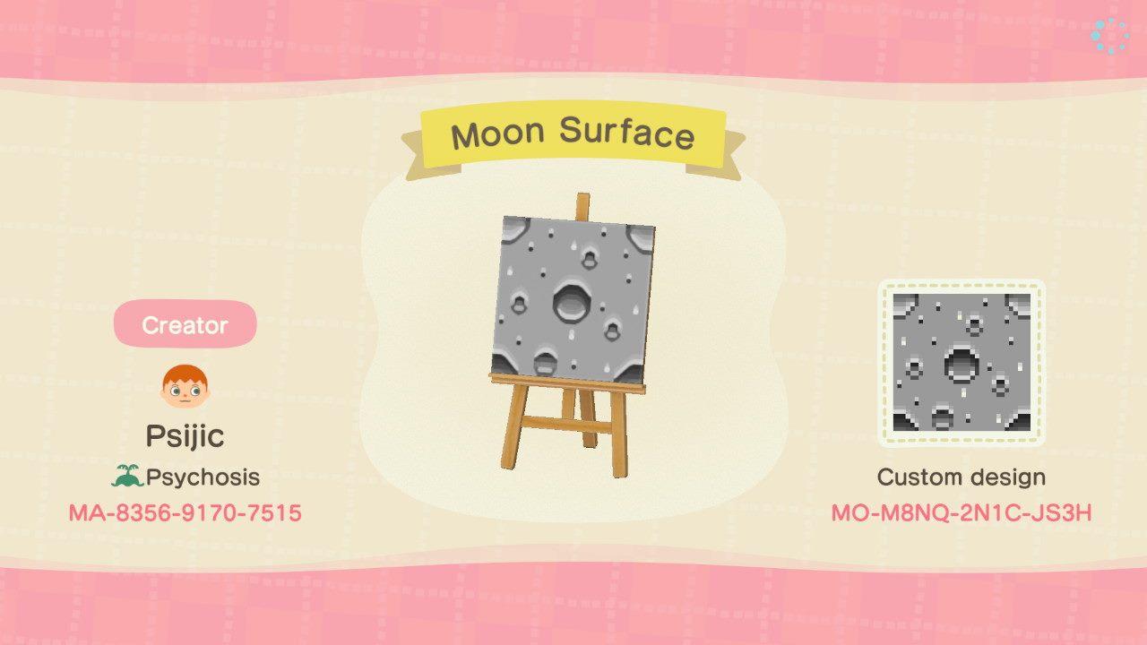 Animal Crossing Design Code: MO-M8NQ-2N1C-JS3H Moon Surface