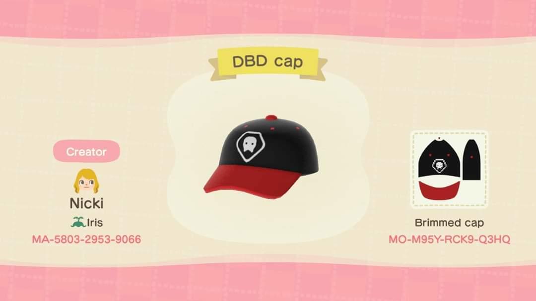 Animal Crossing Design Code: MO-M95Y-RCK9-Q3HQ Dead By Daylight Cap