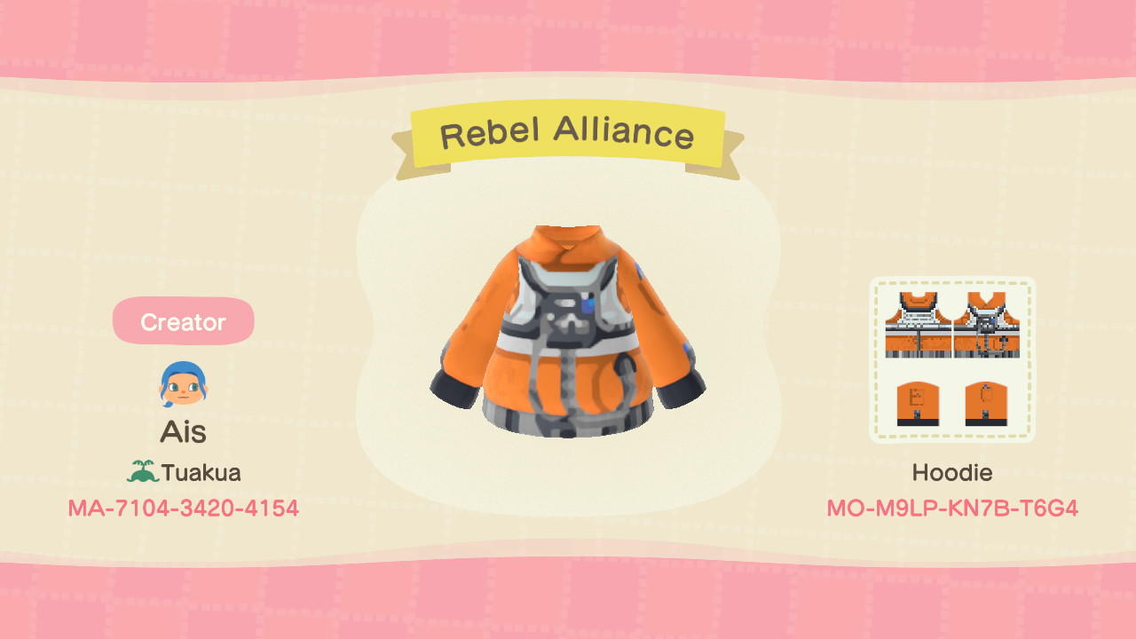 Animal Crossing Design Code: MO-M9LP-KN7B-T6G4 Rebel Alliance