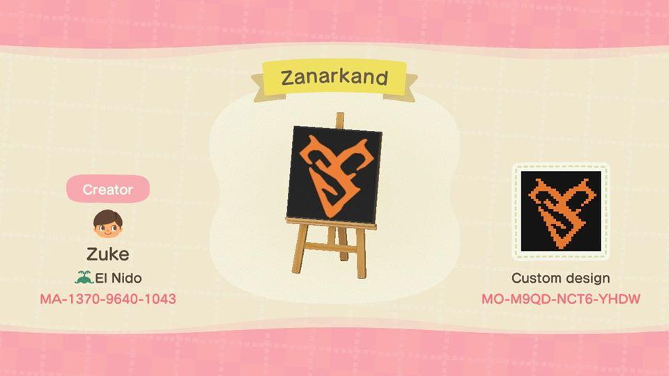 Animal Crossing Design Code: MO-M9QD-NCT6-YHDW FFX Zanarkand Abes