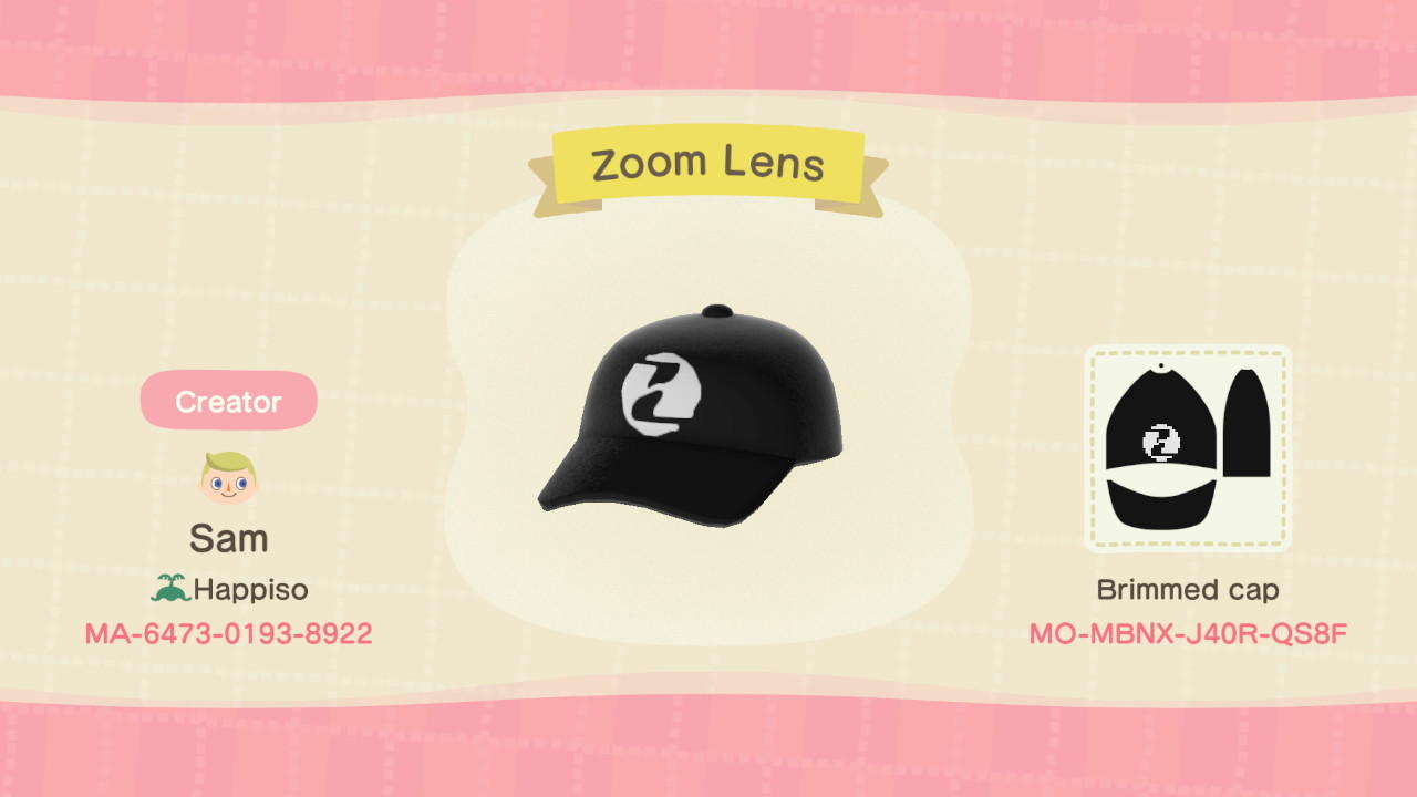 Animal Crossing Design Code: MO-MBNX-J40R-QS8F Zoom Lens