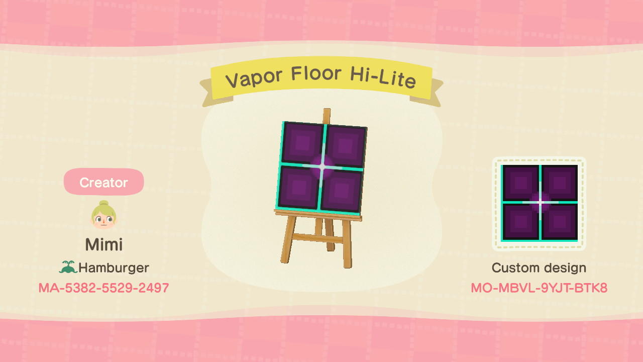Animal Crossing Design Code: MO-MBVL-9YJT-BTK8 Vapor Floor Hi-Lite