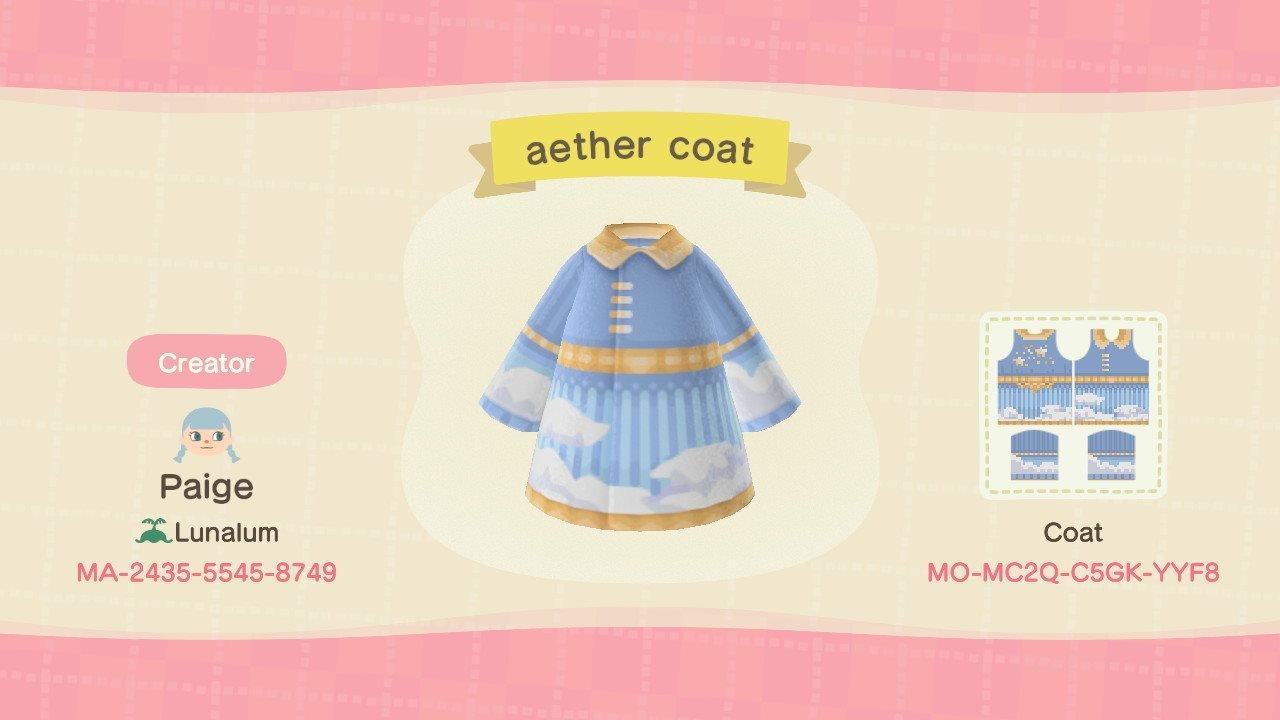 Animal Crossing Design Code: MO-MC2Q-C5GK-YYF8 aether coat