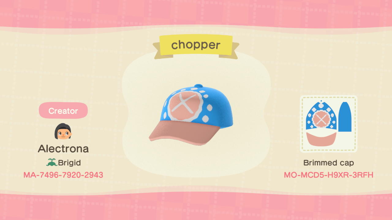 Animal Crossing Design Code: MO-MCD5-H9XR-3RFH Chopper