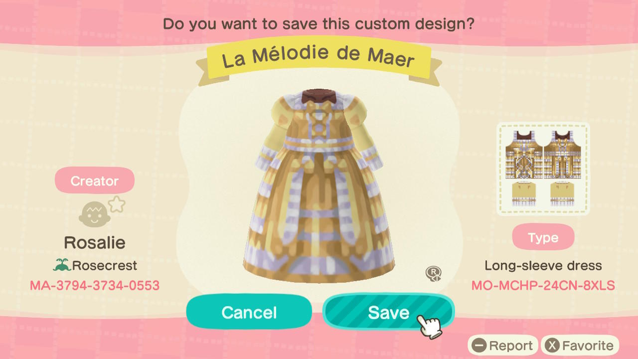 Animal Crossing Design Code: MO-MCHP-24CN-8XLS La Mélodie de Maer